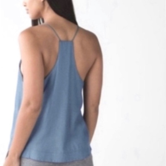 Lululemon Wake & Flow Blue Denim Tensel Cami Tank Top Size 6 - Picture 2 of 7